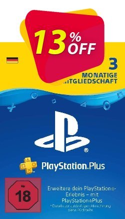13% OFF PlayStation Plus - PS+ - 3 Month Subscription - Germany  Coupon code