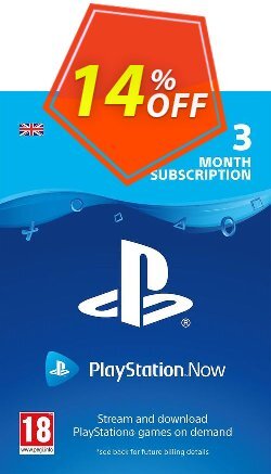 14% OFF PlayStation Now 3 Month Subscription - UK  Coupon code