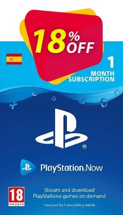 18% OFF PlayStation Now 1 Month Subscription - Spain  Coupon code