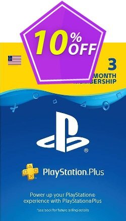 10% OFF 3 Month Playstation Plus Membership - PS+ - PS3/ PS4/ PS Vita Digital Code - USA  Coupon code