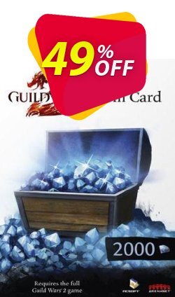 49% OFF Guild Wars 2 2000 Gem Points Card - PC  Coupon code