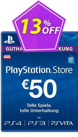PlayStation Network - PSN Card - 50 EUR - Austria  Coupon discount PlayStation Network (PSN) Card - 50 EUR (Austria) Deal - PlayStation Network (PSN) Card - 50 EUR (Austria) Exclusive Easter Sale offer 