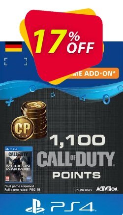 Call of Duty Modern Warfare - 1100 Points PS4 - Germany  Coupon discount Call of Duty Modern Warfare - 1100 Points PS4 (Germany) Deal - Call of Duty Modern Warfare - 1100 Points PS4 (Germany) Exclusive Easter Sale offer 