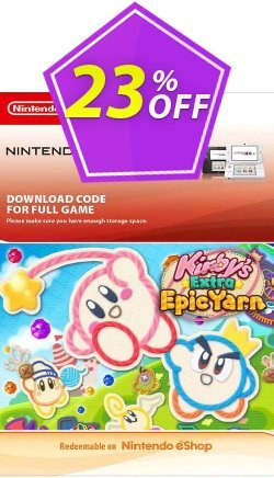 23% OFF Kirby's Extra Epic Yarn 3DS Coupon code