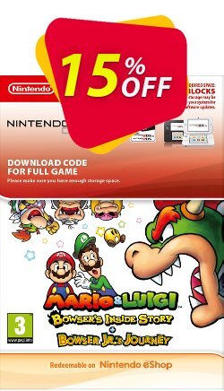 15% OFF Mario and Luigi Bowsers Inside Story and Bowser Jrs Journey 3DS Coupon code