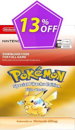 Pokemon Yellow Edition - Spain 3DS Coupon discount Pokemon Yellow Edition (Spain) 3DS Deal - Pokemon Yellow Edition (Spain) 3DS Exclusive Easter Sale offer 