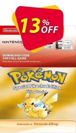 13% OFF Pokemon Yellow Edition - UK 3DS Coupon code