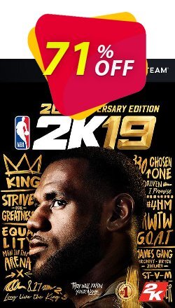 71% OFF NBA 2K19 20th Anniversary Edition PC - EU  Discount