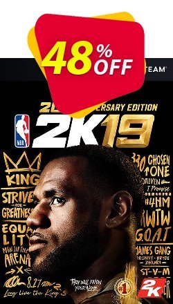 48% OFF NBA 2K19 20th Anniversary Edition PC Coupon code