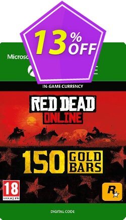 13% OFF Red Dead Online: 150 Gold Bars Xbox One Coupon code