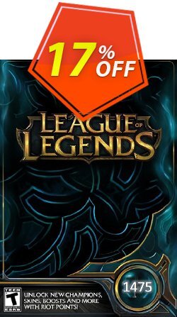 League of Legends: 1475 Riot Points Card Coupon discount League of Legends: 1475 Riot Points Card Deal - League of Legends: 1475 Riot Points Card Exclusive Easter Sale offer 