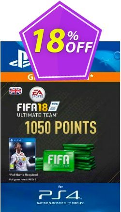18% OFF 1050 FIFA 18 Points PS4 PSN Code - UK account Discount