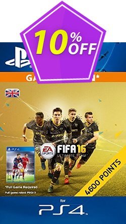 10% OFF 4,600 FIFA 16 Points PS4 PSN Code - UK account Discount