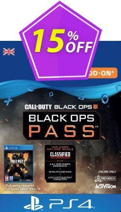 15% OFF Call of Duty - COD Black Ops 4 - Black Ops Pass PS4 Discount