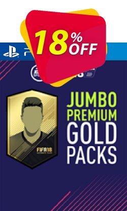 FIFA 18 PS4 - 5 Jumbo Premium Gold Packs DLC Deal