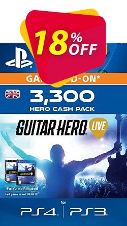 18% OFF Guitar Hero Live 3300 Hero Cash Pack PS4 Coupon code