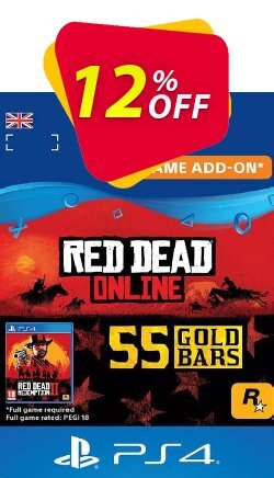 12% OFF Red Dead Online: 55 Gold Bars PS4 - UK  Coupon code