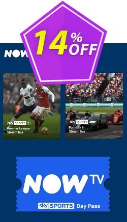 14% OFF NOW TV - 1 Day Sports Pass Discount