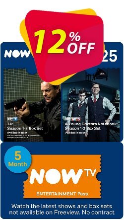 12% OFF NOW TV - Entertainment 5 Month Pass Discount