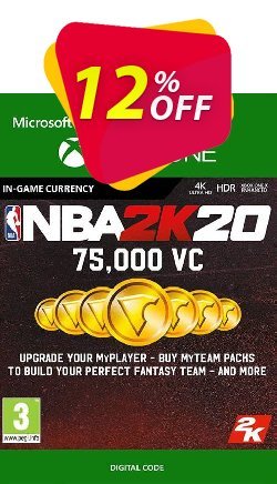 12% OFF NBA 2K20: 75,000 VC Xbox One Discount