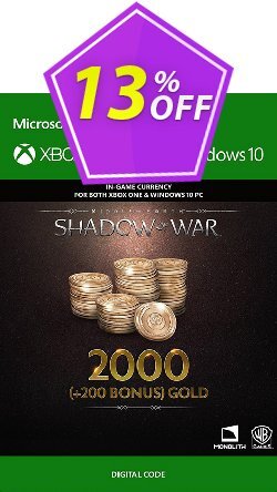 13% OFF Middle-Earth: Shadow of War - 2200 Gold Xbox One Coupon code