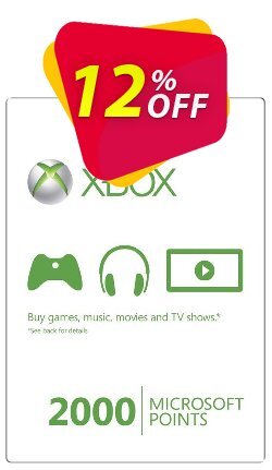 12% OFF Xbox Live 2000 Microsoft Points - Xbox 360  Discount