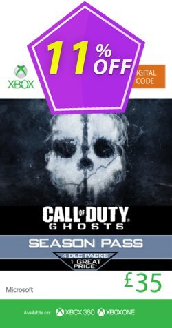 11% OFF Xbox Live 35 GBP Gift Card: Call of Duty Ghosts Season Pass - Xbox 360/One  Coupon code