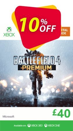 10% OFF Xbox Live 40 GBP Gift Card: Battlefield 4 Premium - Xbox 360/One  Coupon code