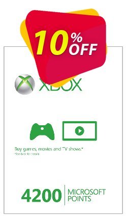 10% OFF Xbox Live 4200 Microsoft Points - Xbox 360  Coupon code