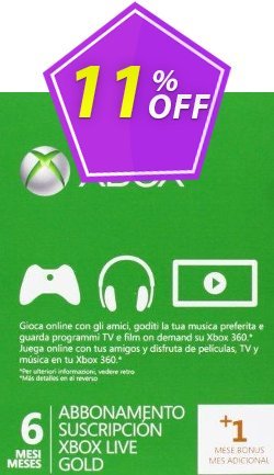 11% OFF 6 + 1 Month Xbox Live Gold Membership - Xbox One/360  Coupon code