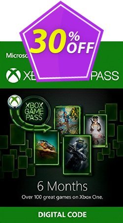 30% OFF 6 Month Xbox Game Pass Xbox One Discount
