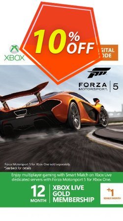 10% OFF 12 + 1 Month Xbox Live Gold Membership - Forza 5 Branded - Xbox One/360  Discount