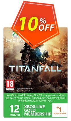 12 + 1 Month Xbox Live Gold Membership - Titanfall Branded - Xbox One/360 Coupon discount 12 + 1 Month Xbox Live Gold Membership - Titanfall Branded (Xbox One/360) Deal - 12 + 1 Month Xbox Live Gold Membership - Titanfall Branded (Xbox One/360) Exclusive Easter Sale offer for iVoicesoft