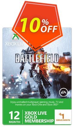 10% OFF 12 + 1 Month Xbox Live Gold Membership - Battlefield 4 Design - Xbox One/360  Discount