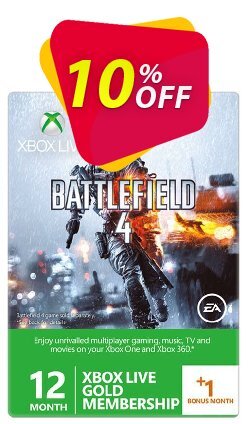 10% OFF 12 + 1 Month Xbox Live Gold Membership - Battlefield 4 Design - Xbox One/360  Coupon code