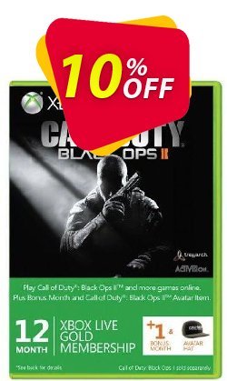 10% OFF 12 + 1 Month Xbox Live Gold Membership - Black Ops II Branded - Xbox One/360  Coupon code