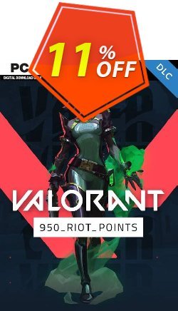 11% OFF Valorant 950 Riot Points PC Coupon code