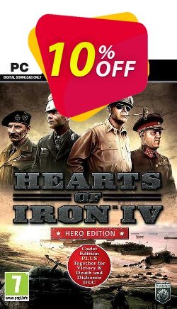 10% OFF Hearts of Iron IV Hero Edition PC Coupon code