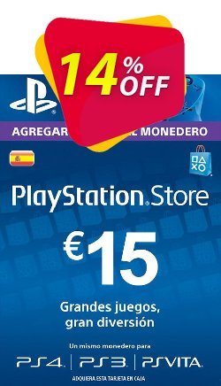 14% OFF PlayStation Network - PSN Card - 15 EUR - Spain  Discount