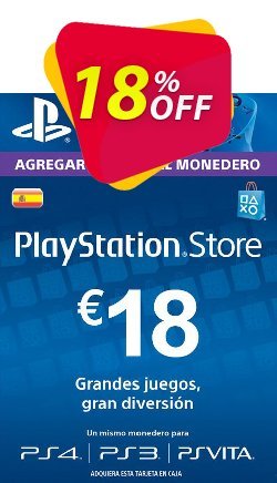 18% OFF PlayStation Network - PSN Card - 18 EUR - Spain  Discount