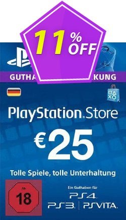 11% OFF PlayStation Network - PSN Card - 25 EUR - Germany  Coupon code