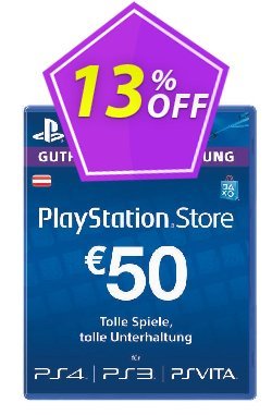 PlayStation Network - PSN Card - 50 EUR - Austria Coupon discount PlayStation Network (PSN) Card - 50 EUR (Austria) Deal 2021 CDkeys. Promotion: PlayStation Network (PSN) Card - 50 EUR (Austria) Exclusive Sale offer for iVoicesoft