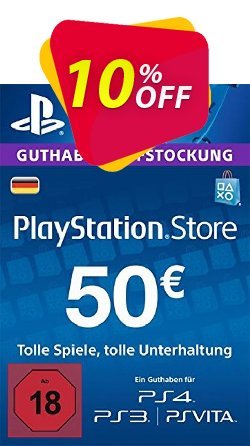 10% OFF PlayStation Network - PSN Card - 50 EUR - Germany  Coupon code