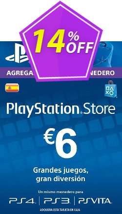 14% OFF PlayStation Network - PSN Card - 6 EUR - Spain  Discount