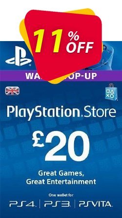 11% OFF Playstation Network Card - £20 - PS Vita/PS3/PS4  Coupon code