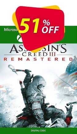 51% OFF Assassin&#039;s Creed III  Remastered Xbox One - WW  Coupon code