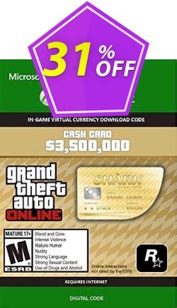 31% OFF Grand Theft Auto V - Whale Shark Cash Card Xbox One - US  Coupon code