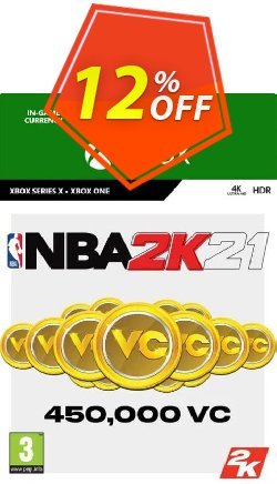 12% OFF NBA 2K21: 450,000 VC XBOX ONE Coupon code