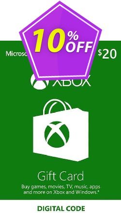 10% OFF Xbox Gift Card - 20 USD Coupon code