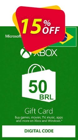 15% OFF Xbox Live Gift Card - 50 BRL Coupon code